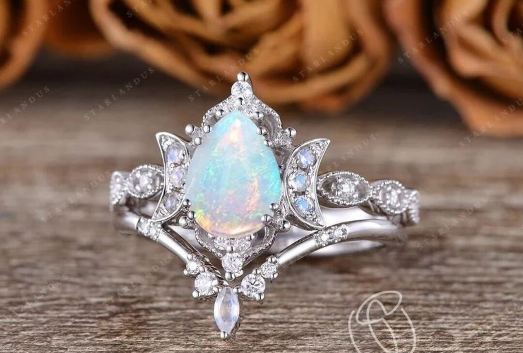 Opal engagement ring