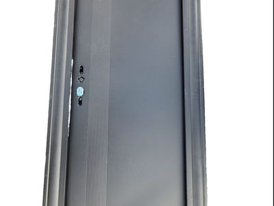Modern Metal security welded door - Gray/Black Exterior Door Slab with Frame