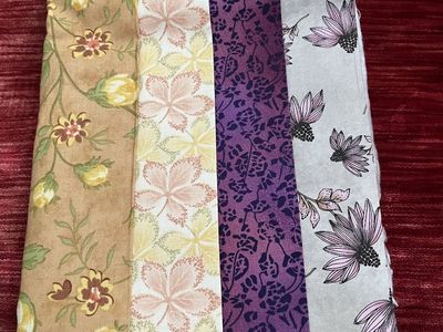Four Coordinating Quilting /Fabric Materials - Four Yards