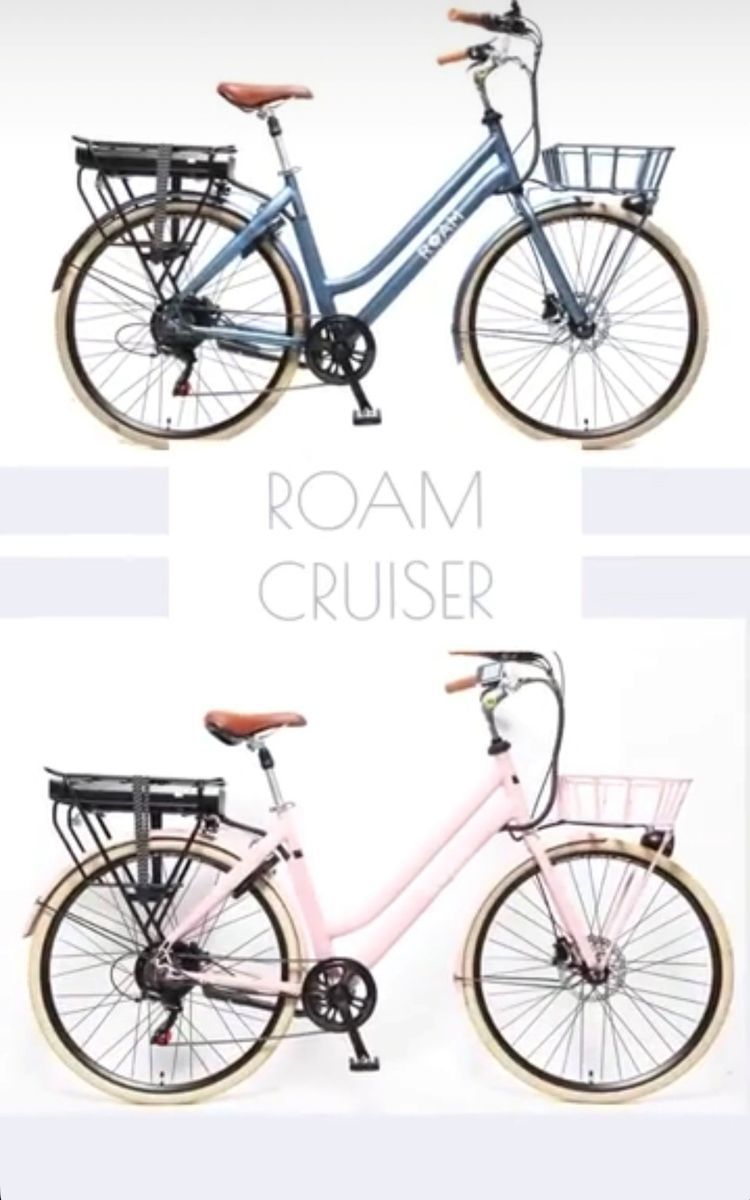 Pair of Integral Electrics/Electric Bike Co. ROAM E-bike. 1 -White and 1-Blue
