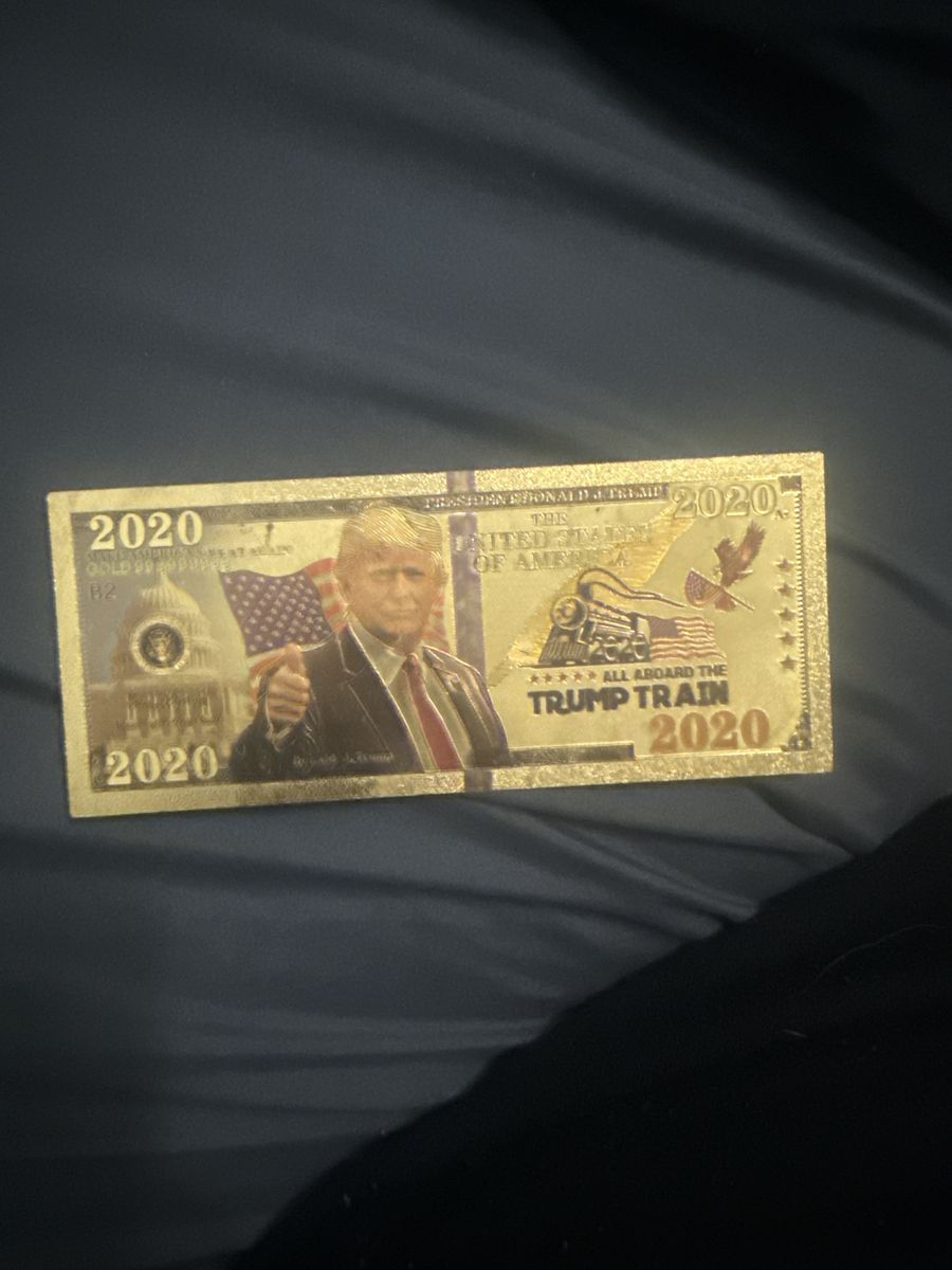 Trump all aboard the trump train 2020 gold bill $20