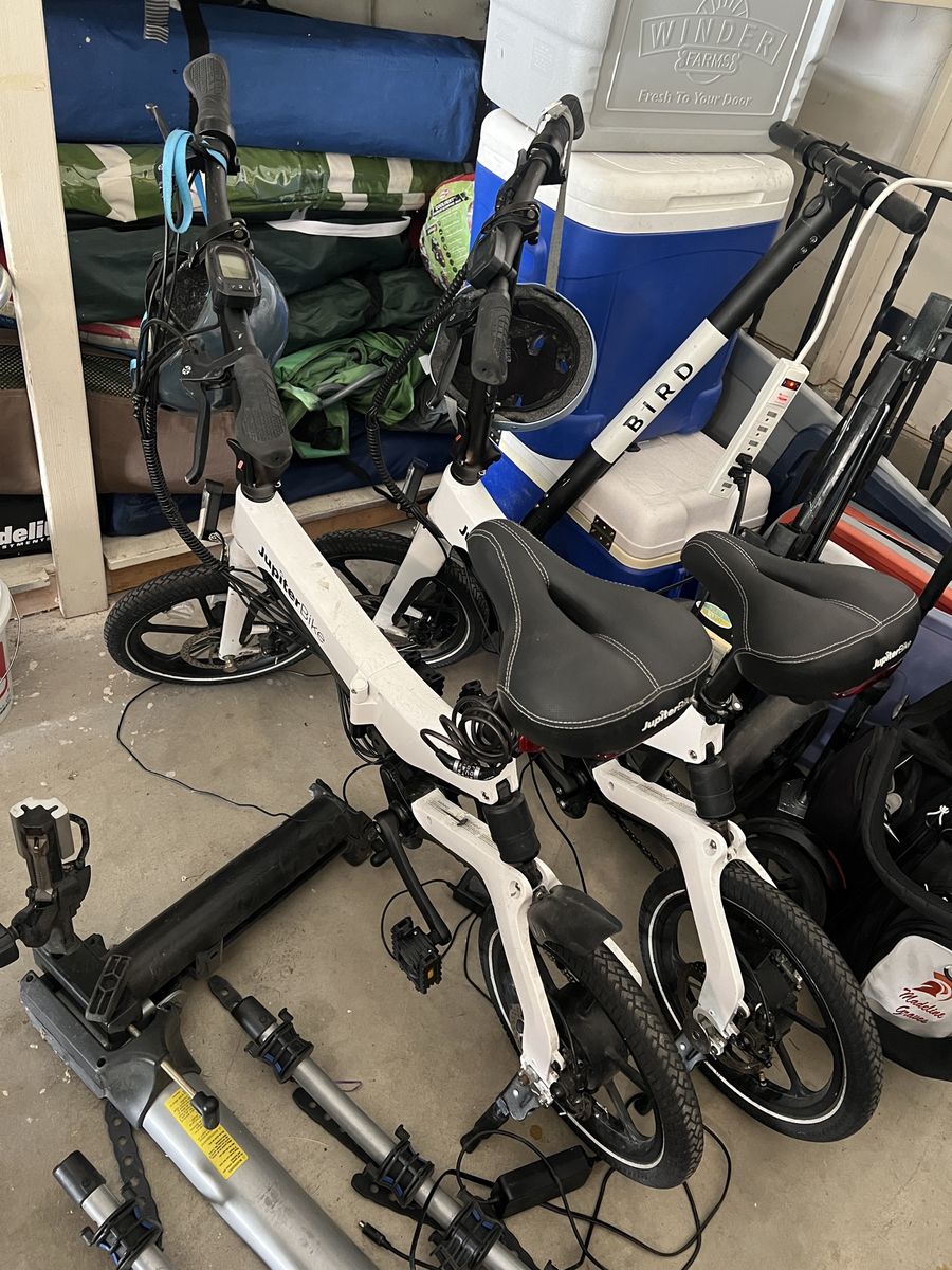 JupiterBike Foldable E-Bike - White Electric Bicycle, Compact & Portable