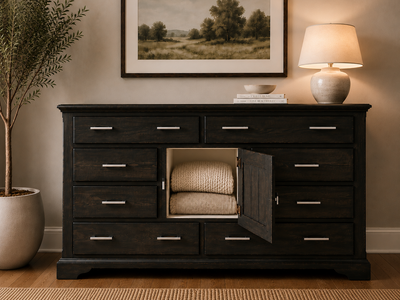Refinished 8 Drawer Dresser | Custom Dark Wood Finish | Massive Storage