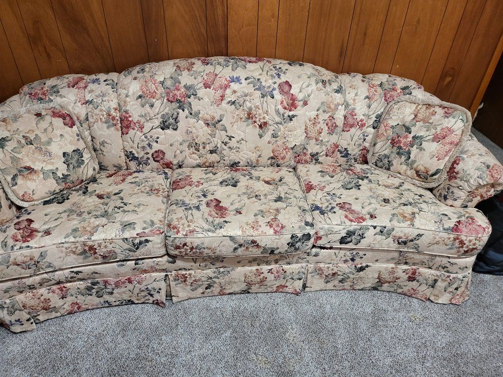 Floral Curved Sofa