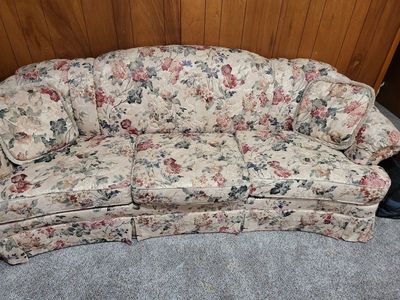 Floral Curved Sofa