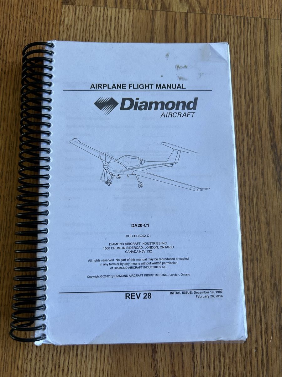 Diamond Aircraft DA20-C1 Airplane Flight Manual - REV 28 (Feb 2013)