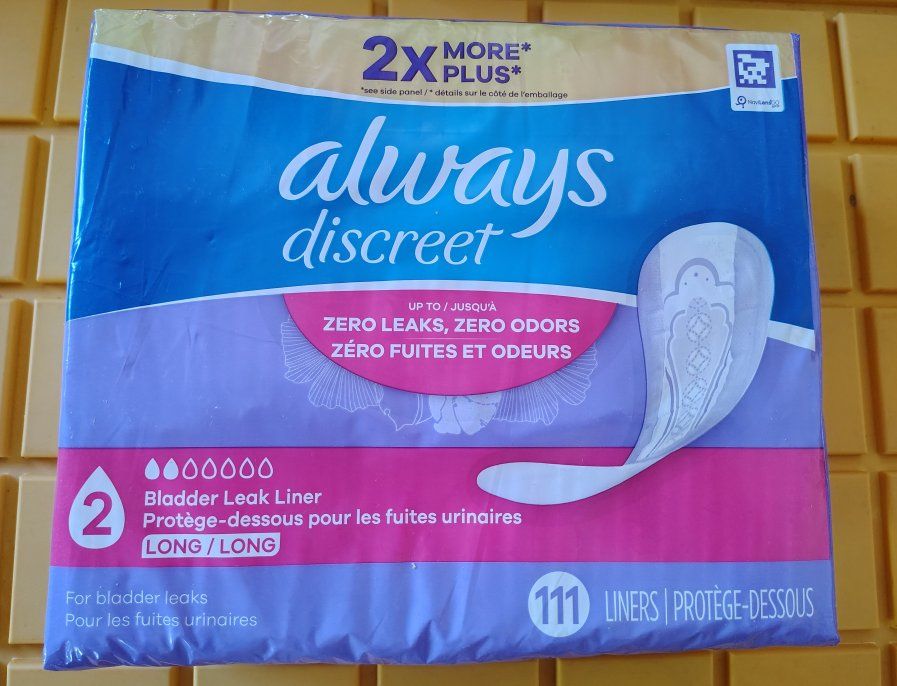 Always Discreet Bladder Leak Liners Long Size 2 - 111 Count Pack X2 