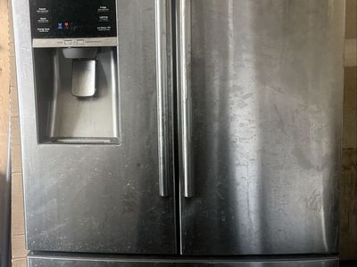 Samsung French Door Refrigerator - Stainless Steel, Working Condition, Needs Cleaning