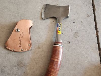 Estwing E24A Sportsman's Axe 13.5" with Leather Grip & Sheath - Used Condition