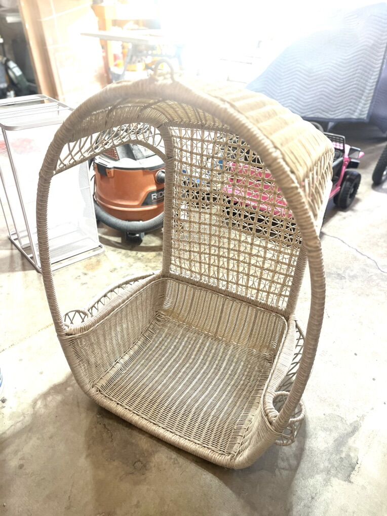 White Wicker Hanging Chair