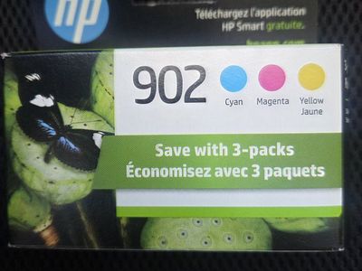 HP 902XL Black & 902 Cyan/Magenta/Yellow Ink Cartridge Combo Pack - New, Sealed