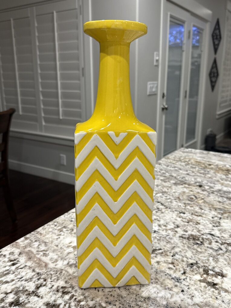 Yellow Vase 16T X 3 1/2 W X 5
