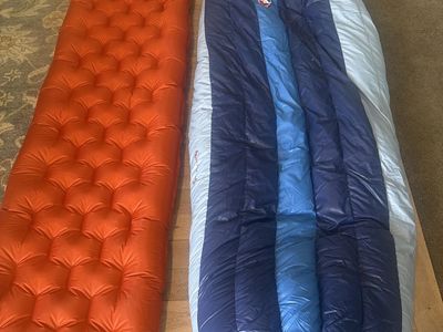 Big Agnes down filled 0 f with insulated air mattress