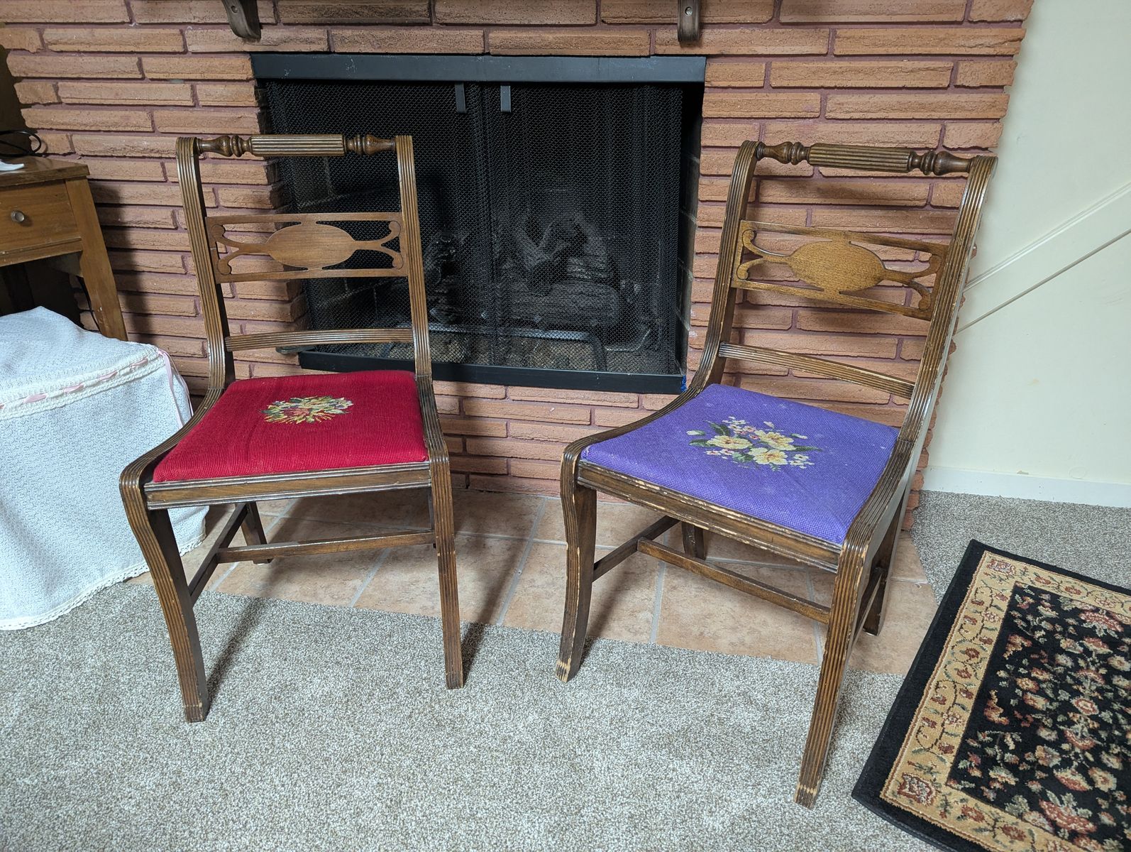 2 Needle Point Vintage Chairs