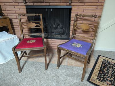 2 Needle Point Vintage Chairs