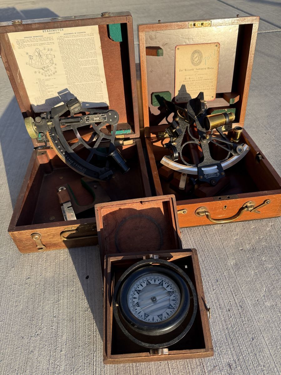 WWII Nautical Navigation Instrument Set