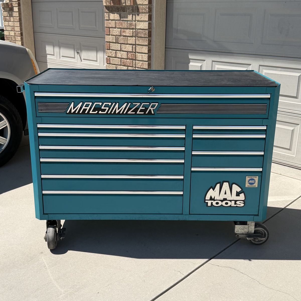 Mac Tools Macsimizer Tool Box Toolbox Cab Chest MB1300 Teal 27” Deep 60” Wide 47” Tall READ!