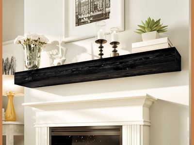 5" Deep Beam Wood Shelf Floating Rustic Fireplace Mantle Mantel 60" Espresso