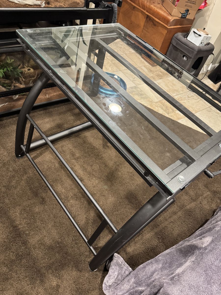 Glass art desk