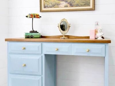 Modern Boho Chic 4 Drawer Vanity Makeup Desk | Modern Vanity Desk | Vanity Desk