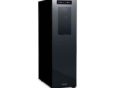NEWAIR® 18-BOTTLE 10.75" BLACK FREESTANDING DUAL ZONE WINE FRIDGE