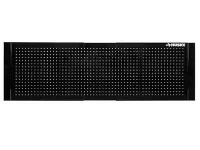Husky 52 in. W to 72 in. W Gloss Black Adjustable Pegboard
