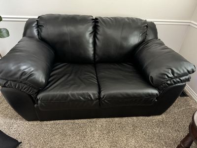 Leather love seat