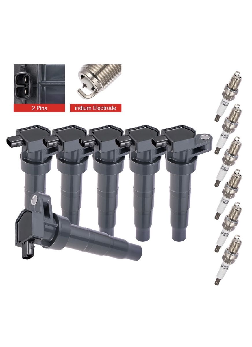 UF550 Set of 6 Ignition Coils and Iridium Spark Plugs Nissan Maxima See Description