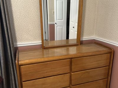 Wooden Dresser with Mirror - 6 Drawer Bureau Chest