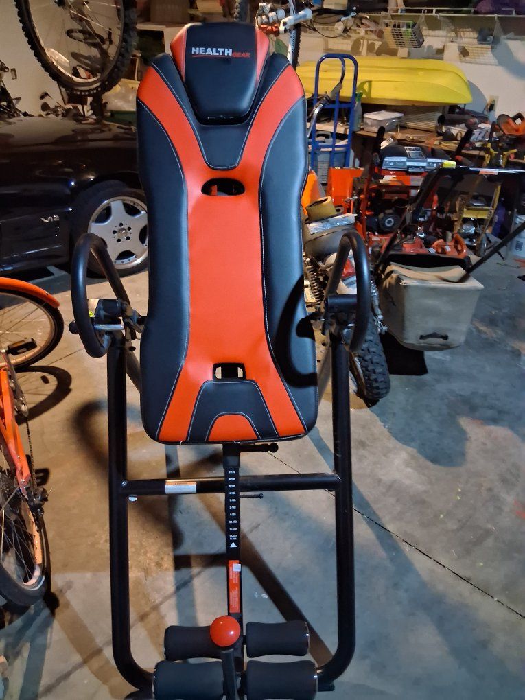 HEALTH GEAR Inversion Table Black/Orange - Spinal Decompression & Back Pain Relief