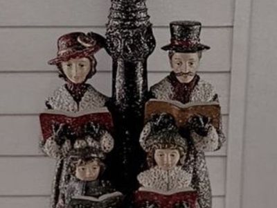 New Holiday Time 18-Inch Light-Up Carolers Resin Tabletop Christmas Decoration