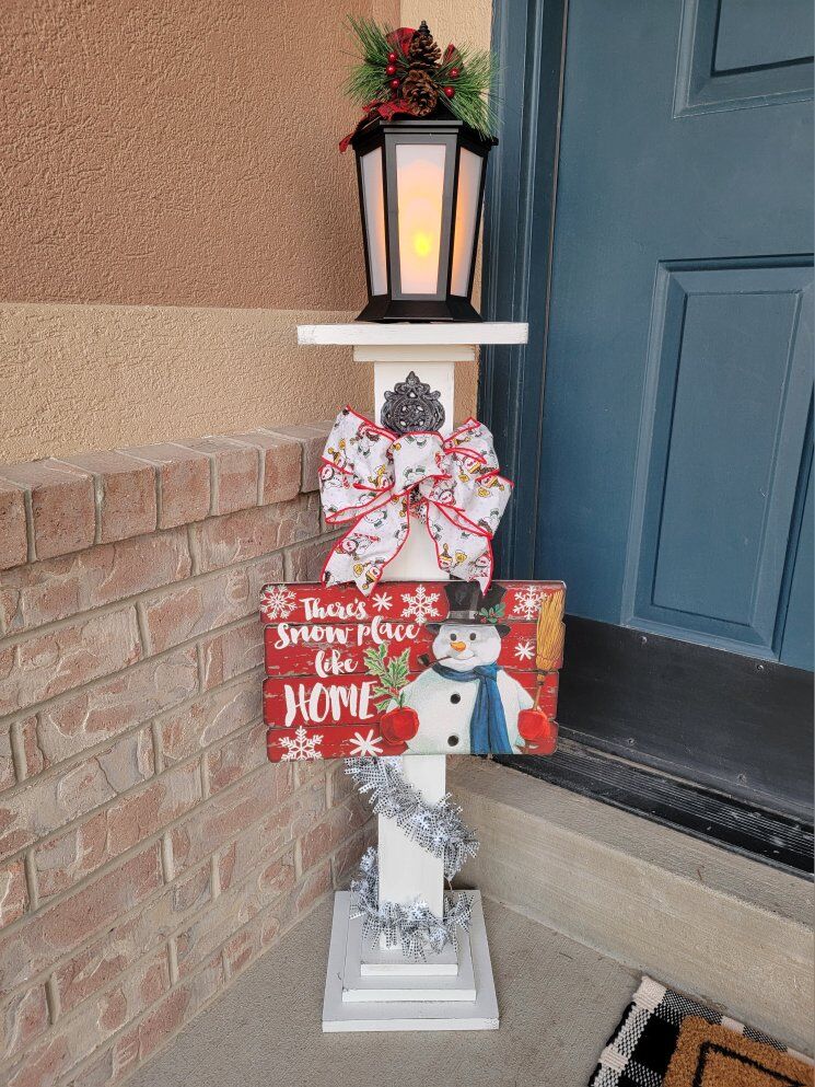 WINTER Entryway/Porch Welcome Post