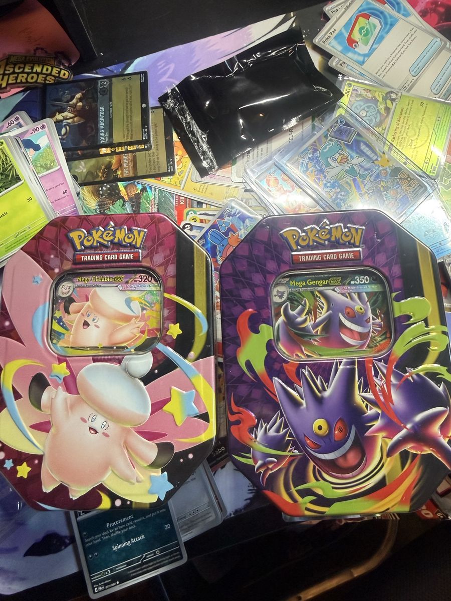 Pokemon TCG Mega Clefable ex & Mega Gengar ex Collector Tins Pair