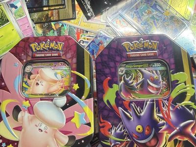 Pokemon TCG Mega Clefable ex & Mega Gengar ex Collector Tins Pair