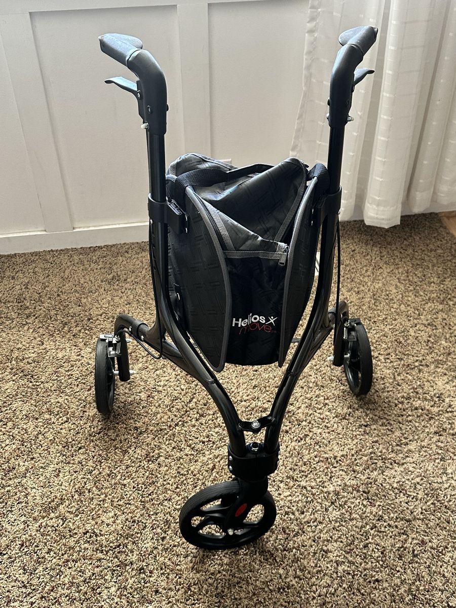 Helios X4 Rollator Walker with Seat and Storage Bag, 4-Wheel Mobility Aid