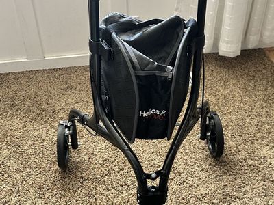 Helios X4 Rollator Walker with Seat and Storage Bag, 4-Wheel Mobility Aid