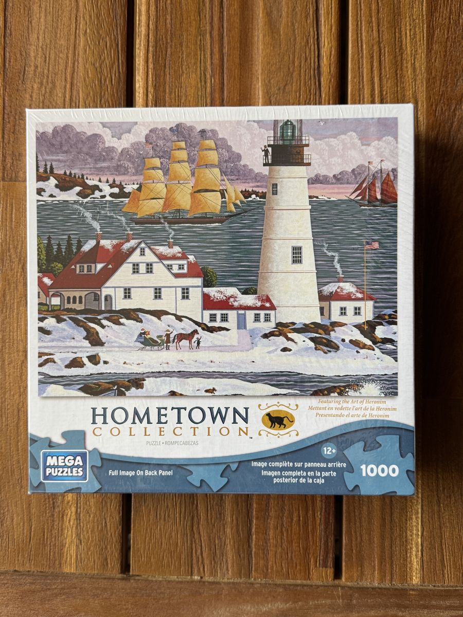 Mega Puzzles Hometown Collection 1000 Piece Jigsaw Puzzle Heronim Lighthouse NEW