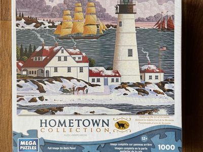 Mega Puzzles Hometown Collection 1000 Piece Jigsaw Puzzle Heronim Lighthouse NEW
