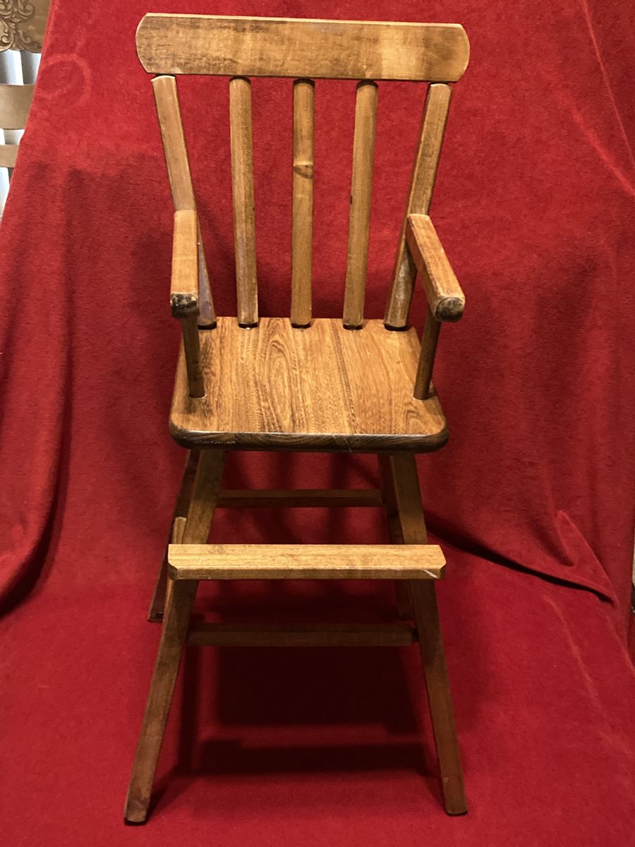 Vintage Wooden Doll High Chair