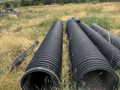 Corrugated Black Drainage Pipe - Large Diameter Culvert Sections