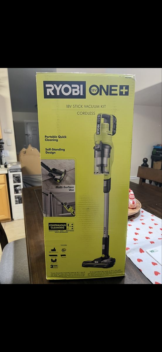 Brand New Ryobi ONE+ 18V Cordless Stick Vacuum Kit - Multi-Surface, Portable, Self-Standing