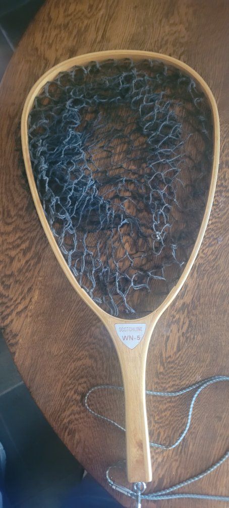 Scotchline WN-5 Wooden Fly Fishing Landing Net with Lanyard