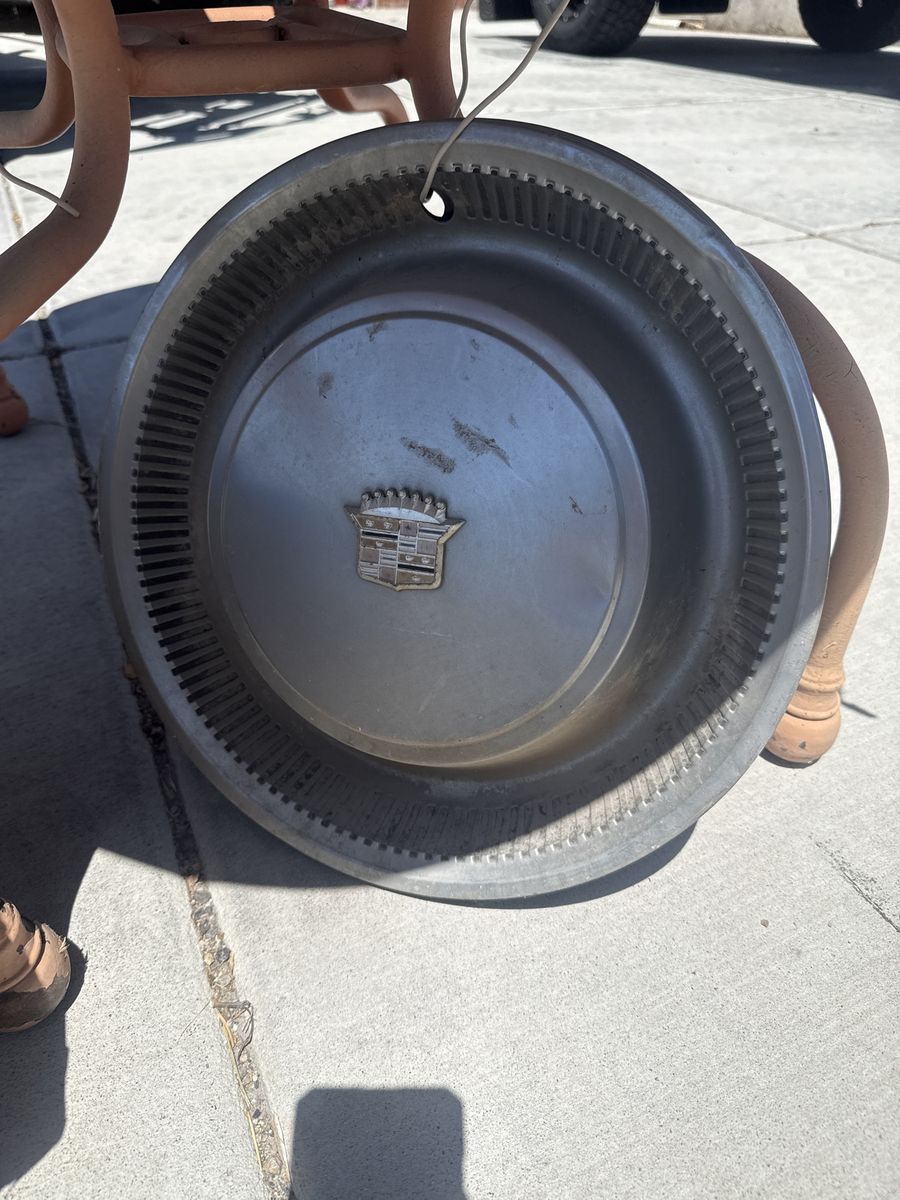 Vintage Cadillac Hubcap - Classic Car Wheel Cover, Silver 3 total