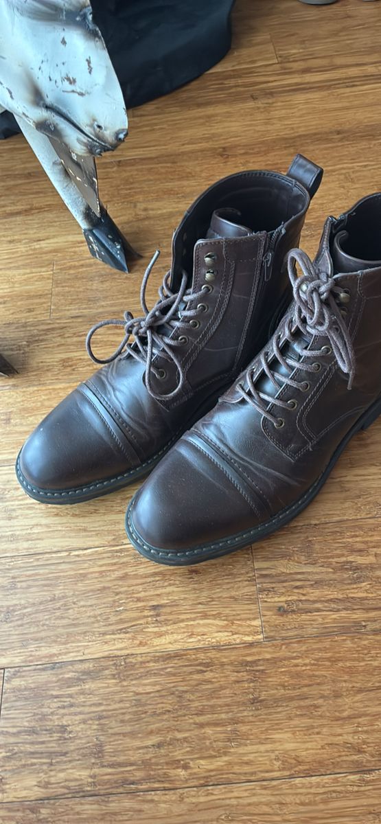 Public Opinion Brown Lace-Up Ankle Boots Size 11.5