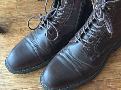 Public Opinion Brown Lace-Up Ankle Boots Size 11.5