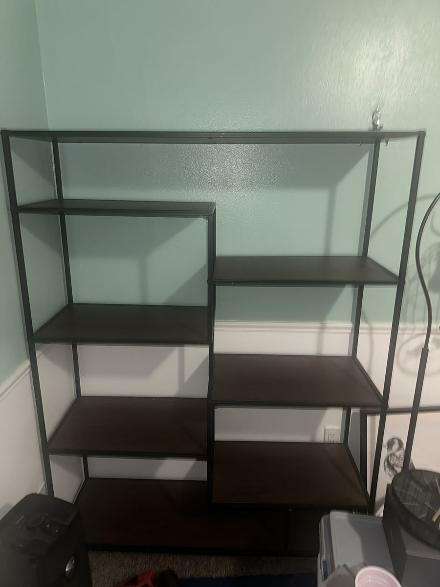 Modern Industrial Bookshelf / Storage Shelf – Wood