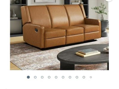 Relaxlounger Emerson Sofa, Carmel Faux Leather, New in Box, 3-Piece Sectional Set