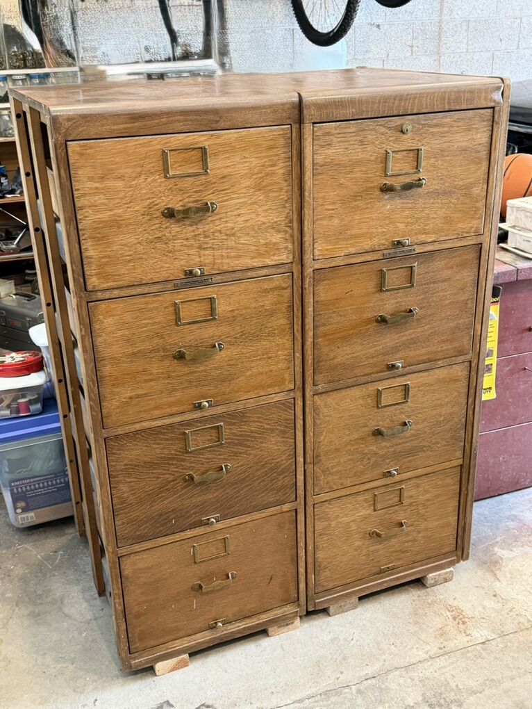 Library Bureau-Makers Wood File Cavinets Antique