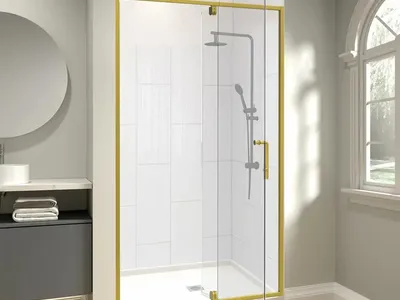 42 in. L x 34 in. W Acrylic Single Threshold Alcove Shower Pan Base Rectangular Shower Tray with Center Drain in White