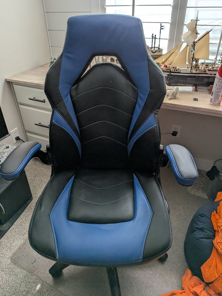 Black & Blue Gaming Chair - Ergonomic Adjustable Office Swivel Chair